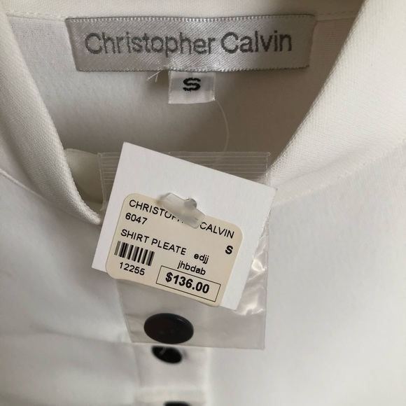 NWT Christopher Calvin White Blouse - Picture 2 of 3